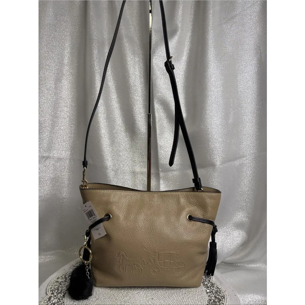 Andy Leather Taupe 2 Way Crossbody Bag Purse by Coach