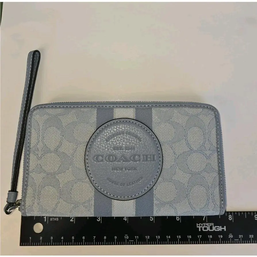 Dempsey Large Phone Wallet In Signature Jacquard with Stripe and  Patch by Coach