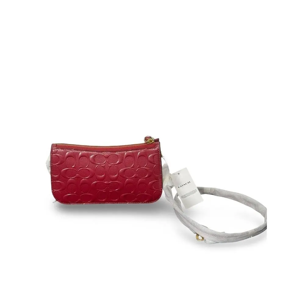 Penn Small Shoulder Bag – Red Glossy Signature Leather – in Bag by Coach