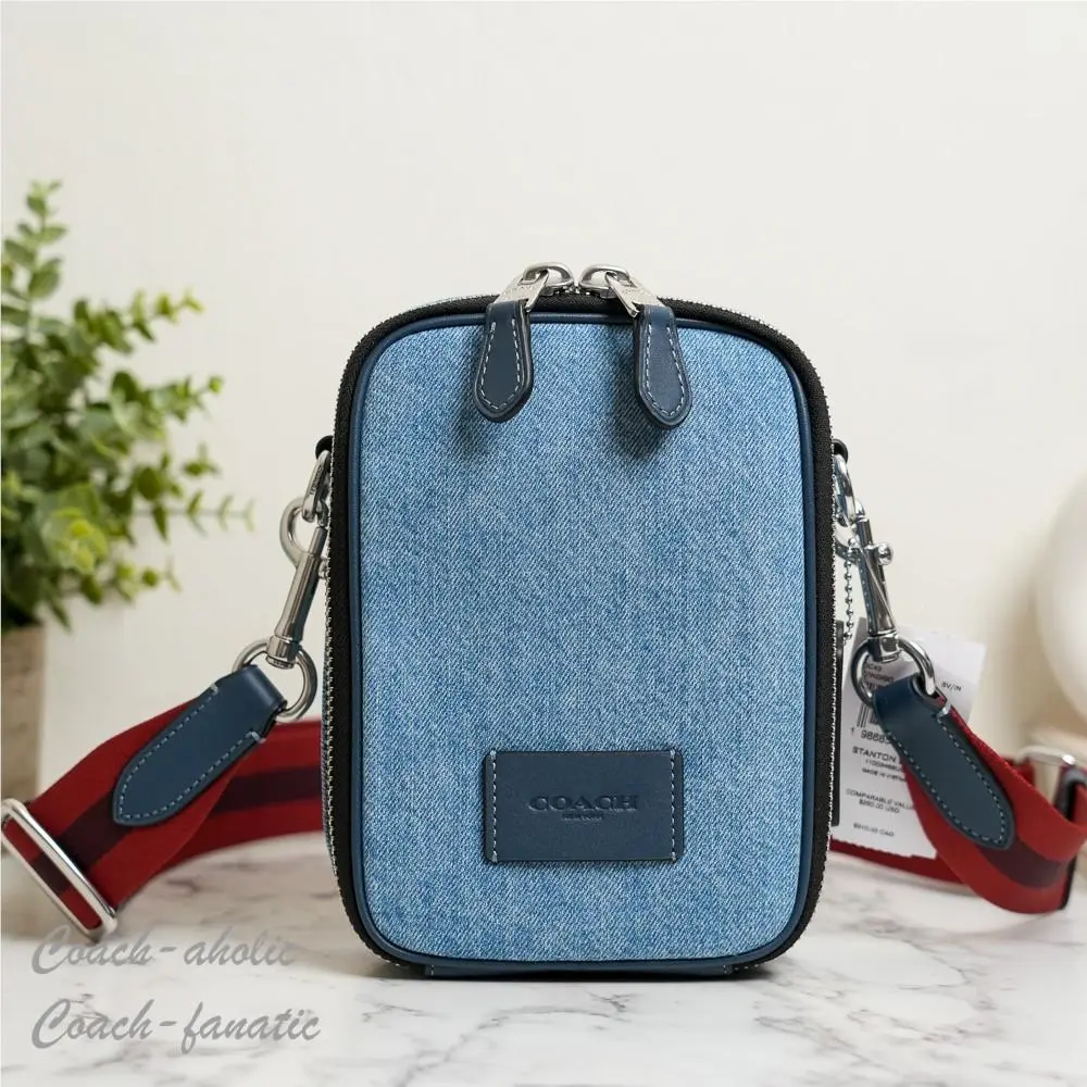 CDC43 Stanton Crossbody Bag In Regenerative Cotton Silver/indigo by Coach