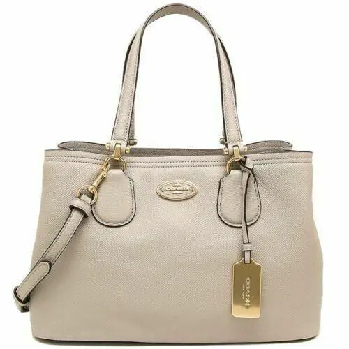 34563 Women Crossgrain 2 Way Shoulder Bag Greybeige by Coach
