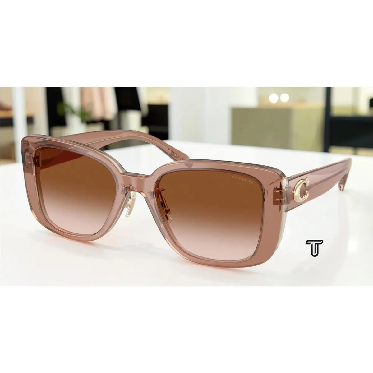 HC8352 577913 Cd472 Brown Grey Brown Gradient 54 mm Women`s Sunglasses by Coach