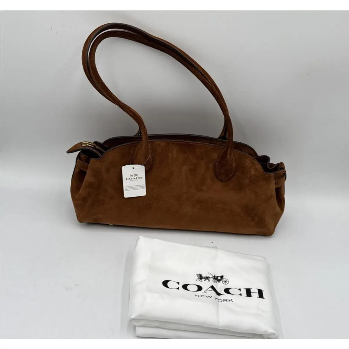 Empire Carryall Bag 34 Brass/warm Brown Suede / by Coach