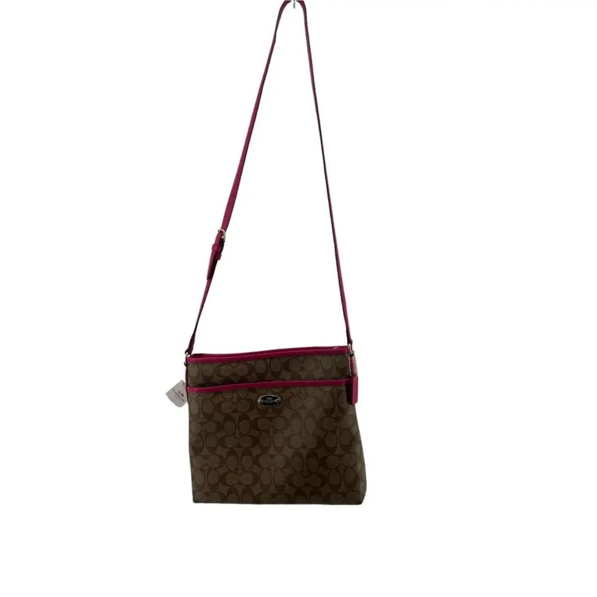 File Monogram Crossbody Bag F34938 Khaki Pink Ruby by Coach