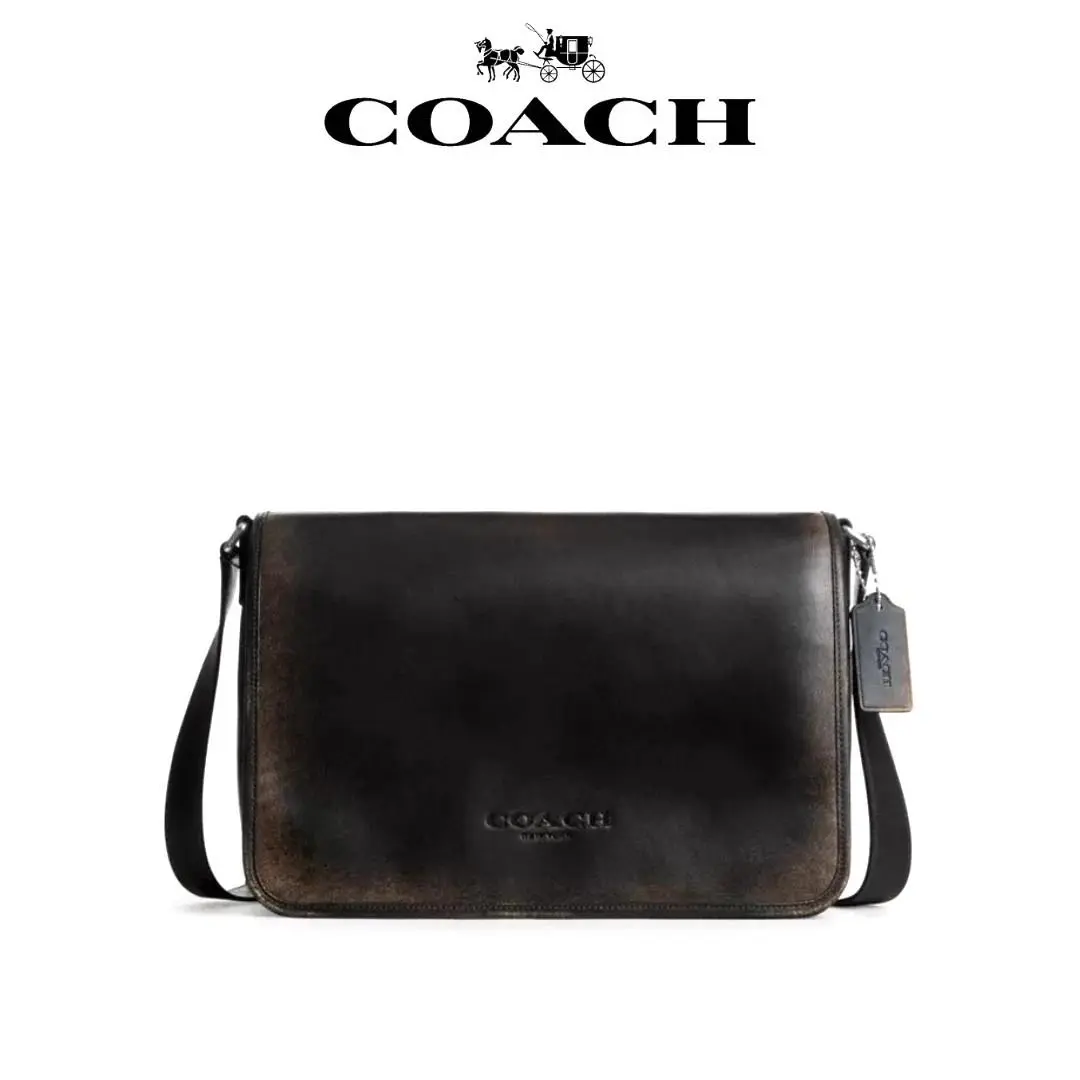 Colby Messenger Bag 32 Loved Leather CES91 Svpmz Black Brown by Coach