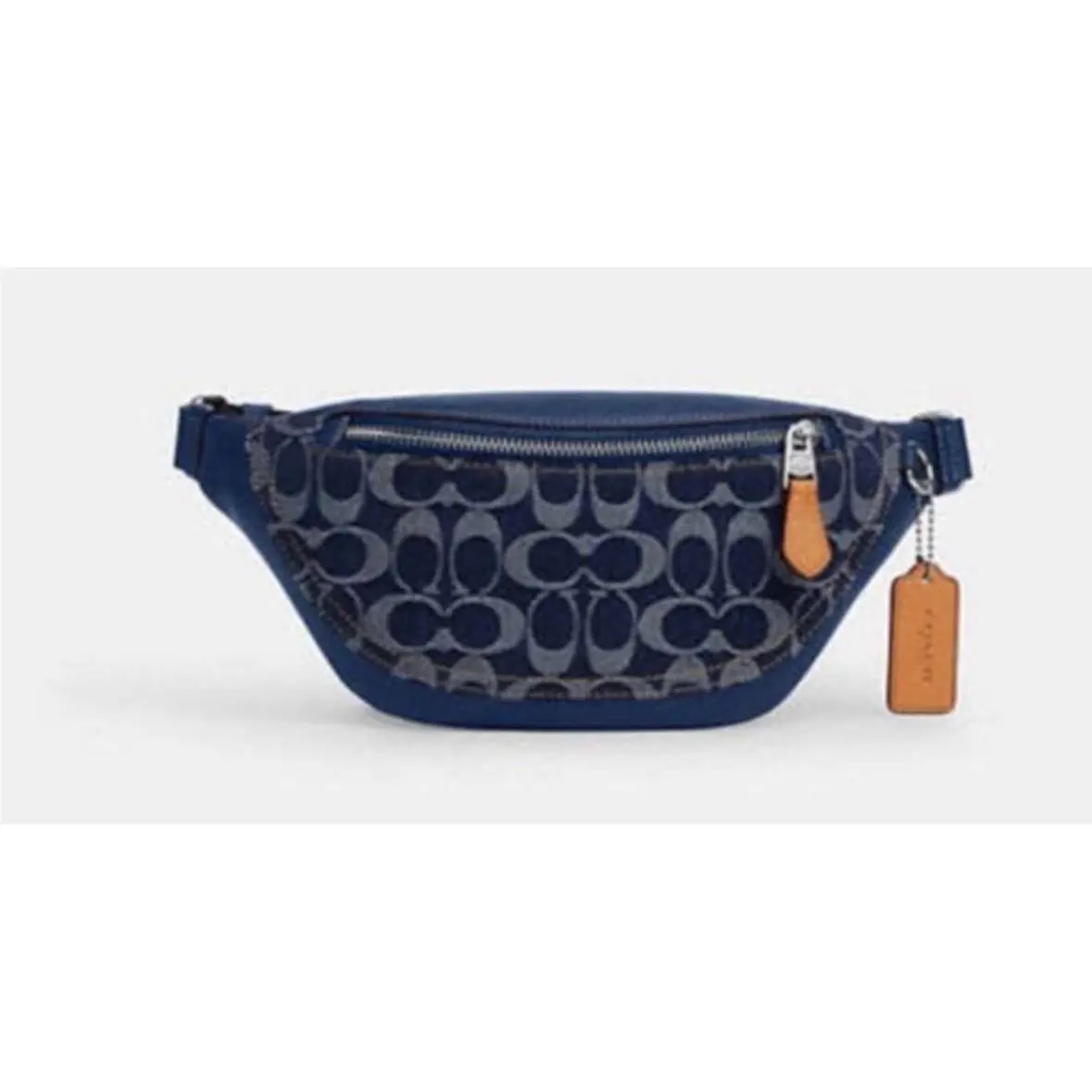 Warren Blue Signature Denim and Smooth Calf Leather Belt Bag by Coach