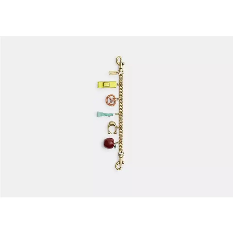 York Motif Chain Bag Charm Brass/multi CCX50 by Coach