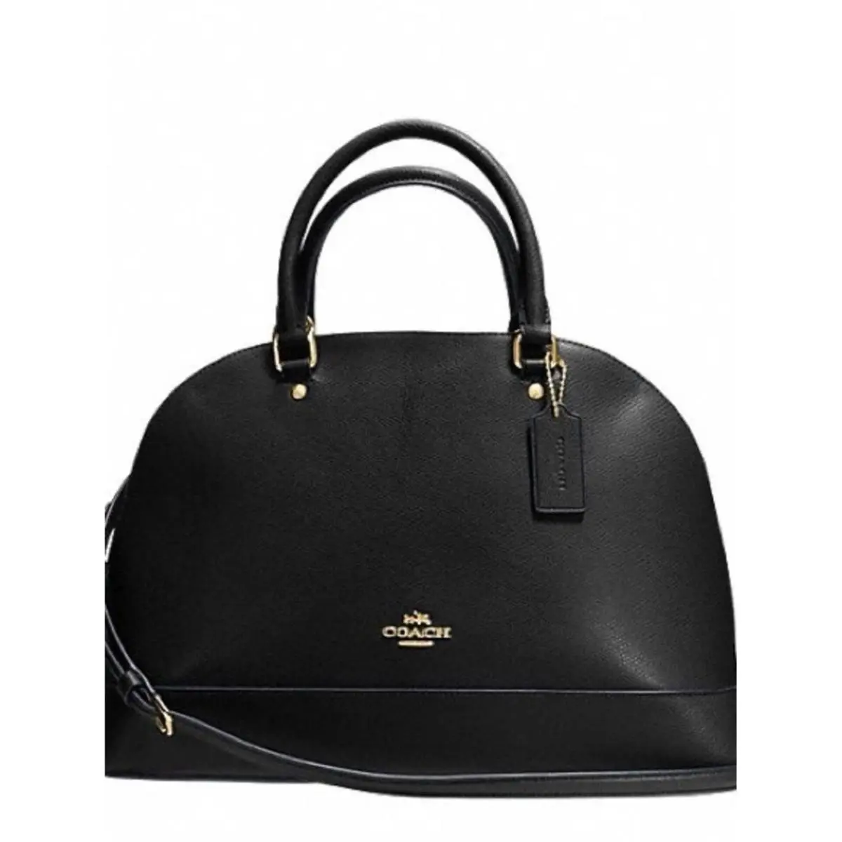 Black Leather Sierra Black Satchel with Gold Hardware by Coach