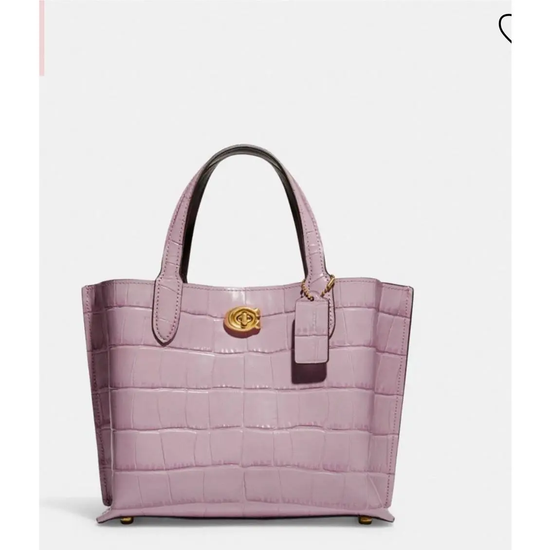 Willow Tote 24 Croc-embossed Leather Shoulder Bag Brass/ice Purple by Coach