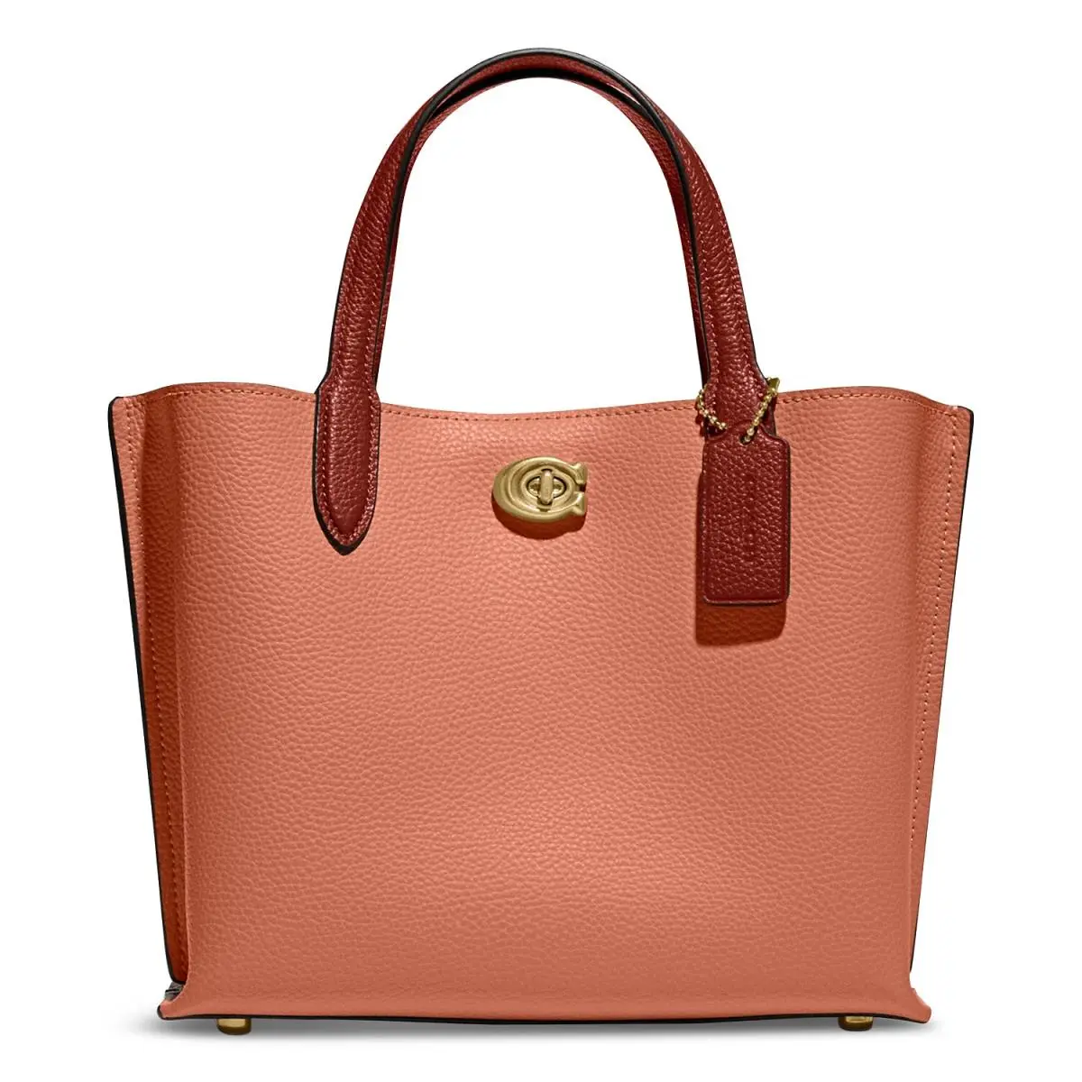 Colorblock Leather Willow Tote 24 Crossbody Light Coral Multi C8561 by Coach
