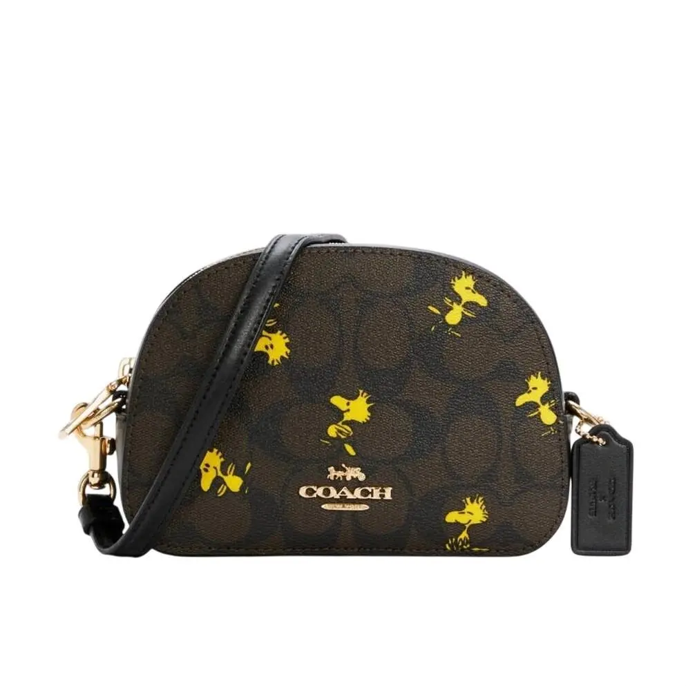 Coach Peanuts Mini Serena Crossbody Bag with Woodstock Print