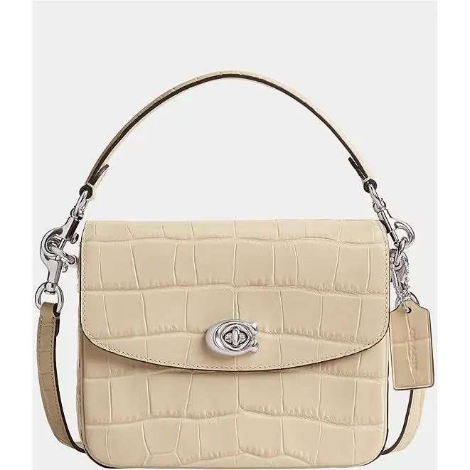Cassie 19 Ivory Embossed Croc Leather Crossbody CV435 3 Straps by Coach