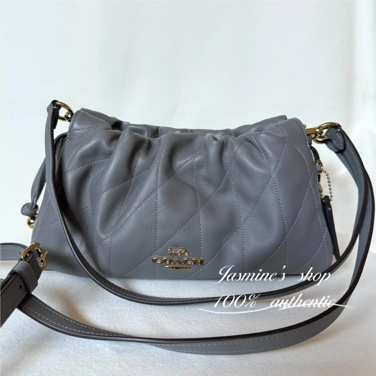 Faye Shoulder Bag with Quilting CCZ54 Nappa Leather Gold/slate by Coach