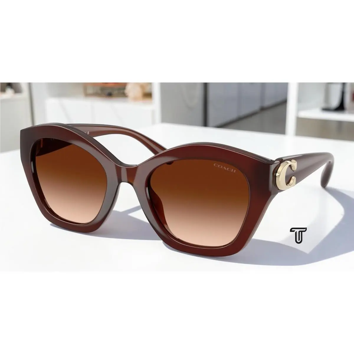 HC8421U 584174 Cad31 Milky Hazelnut Brown Gradient 54mm Women`s Sunglasses by Coach
