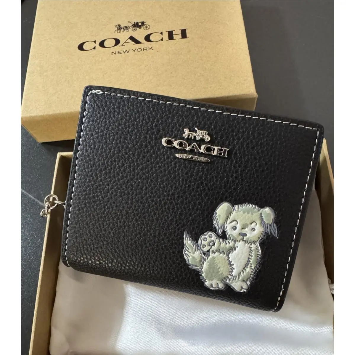 Snap Wallet Signature Canvas Happy Dog Print Outlet F/s CC-920 SVA47 by Coach