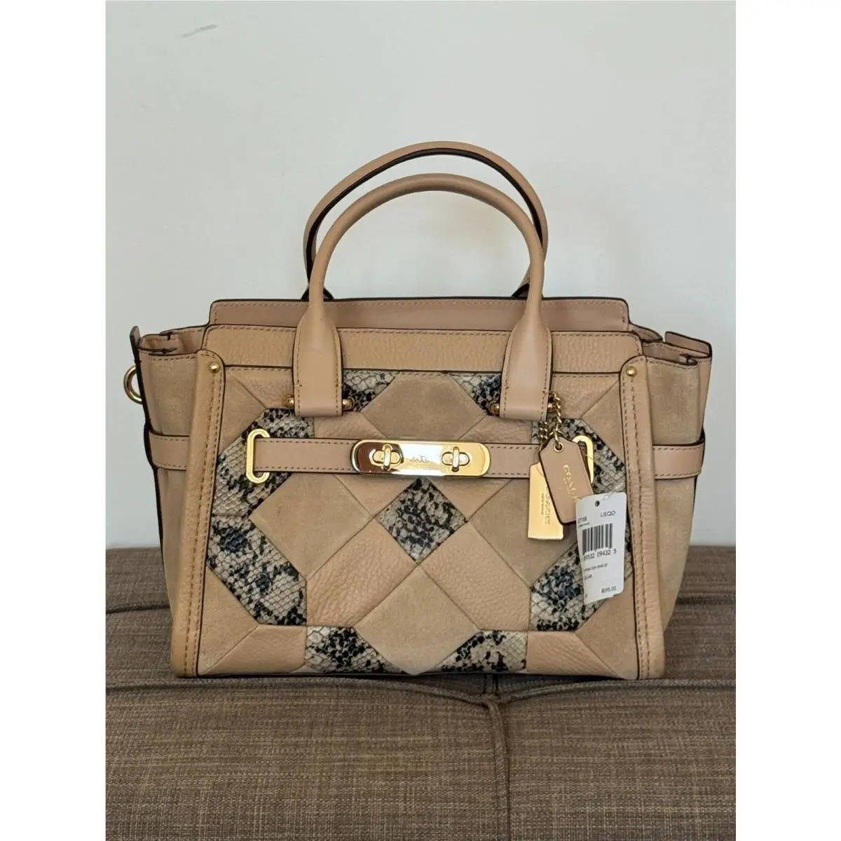 Swagger 27 in Patchwork Exotic Embossed Leather in Beechwood Rare by Coach