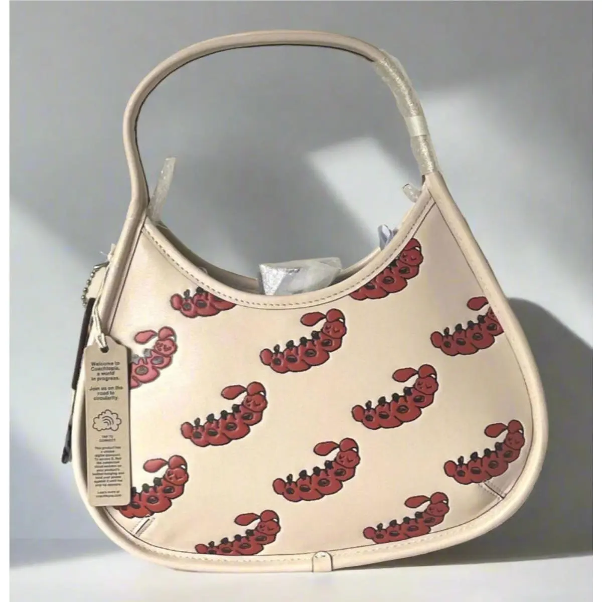 topia Ergo Sleepy Caterpillar Cloud Leather Shoulder Bag CQ826 by Coach