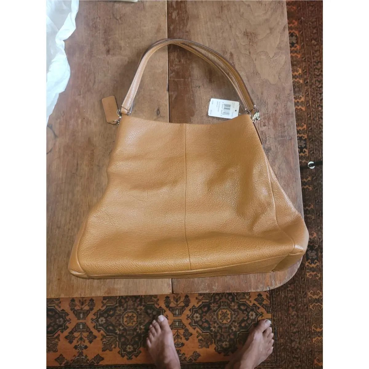 F35723 Phoebe Saddle Brown Pebbled Leather Shoulder Bag by Coach