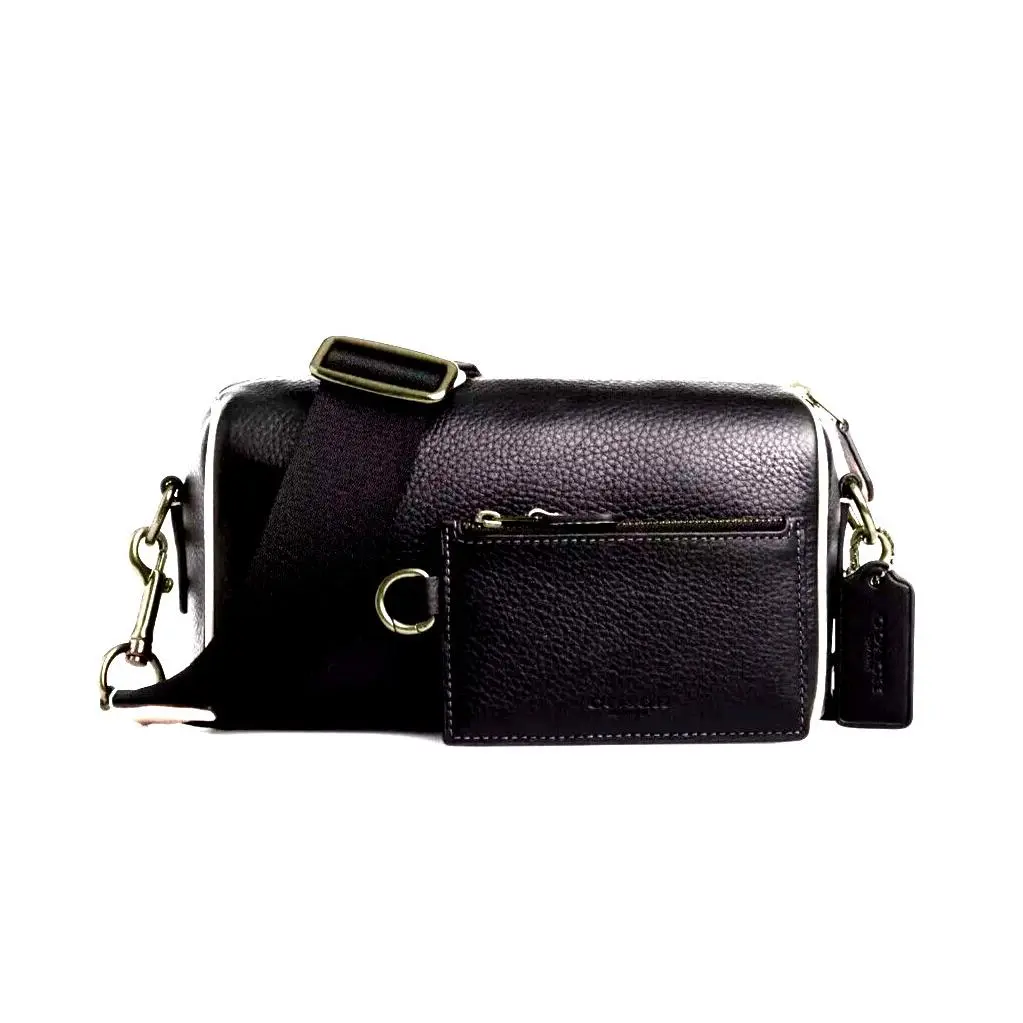 Men`s Axel Black Leather Crossbody W/pouch  StampCP172 Unisex by Coach