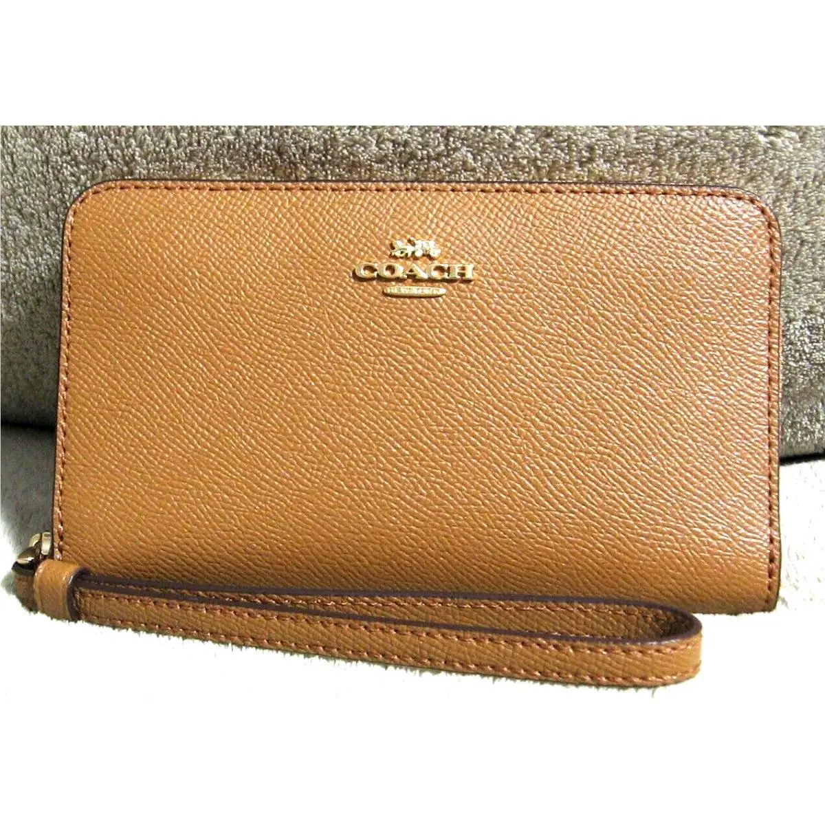 Brown Leather Zip Around Organizer Wrislet Wallet by Coach