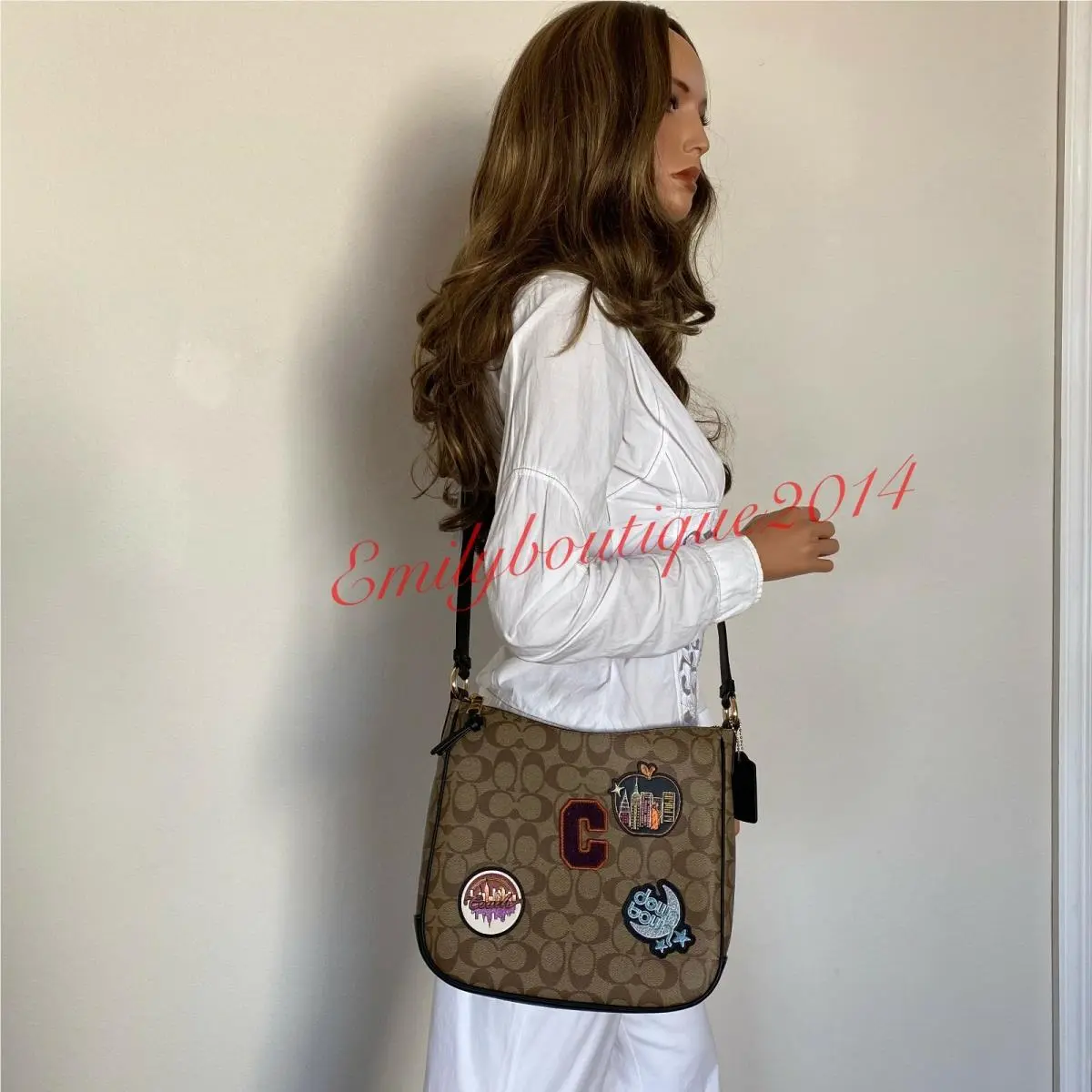 C6919 Ellie File Bag In Signature Canvas Zip Crossbody in Khaki Brown by Coach