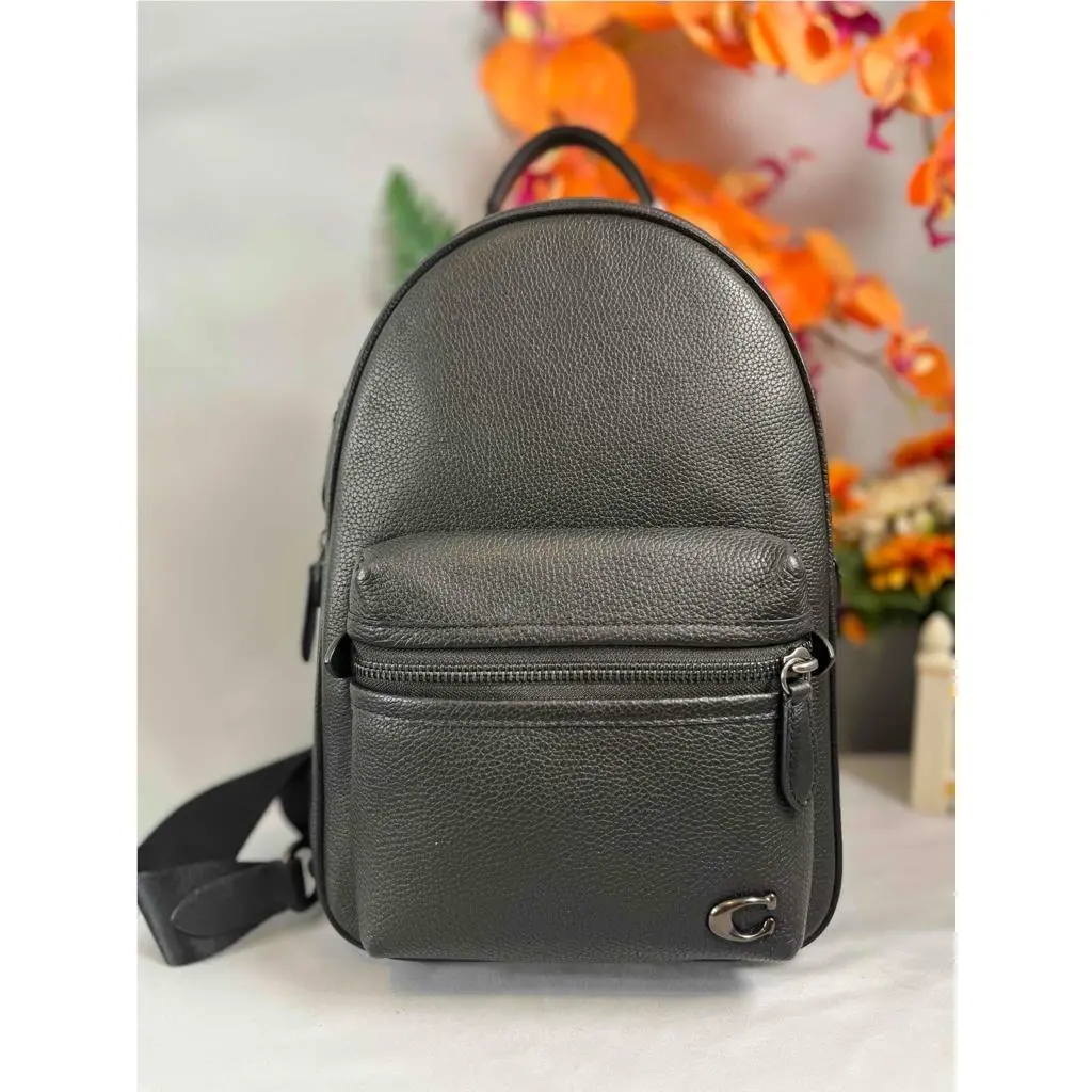 Charter Pack Slingback in Black Polished Pebbled Leather CP162 by Coach