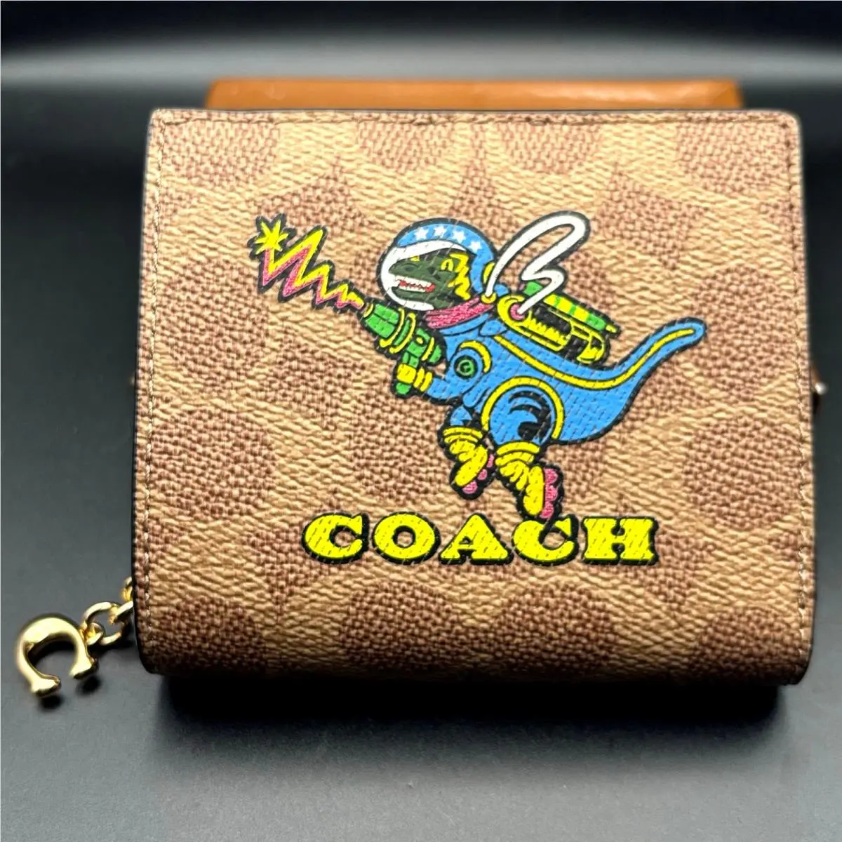CW463 Women’s Snap Wallet Signature Canvas Cosmic Rexy Astronaut Print by Coach