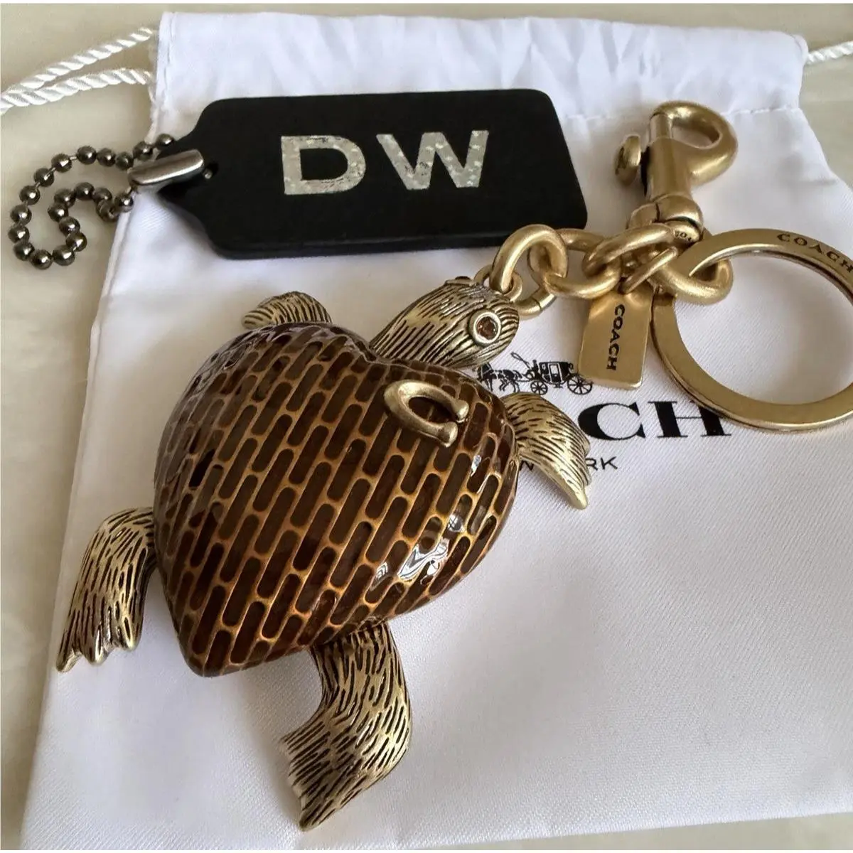 Brown/multi Turtle Bag Charm Brass CEA07 by Coach