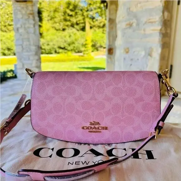 Andrea Shoulder Bag In Signature Canvas CV973 Powder Pink by Coach