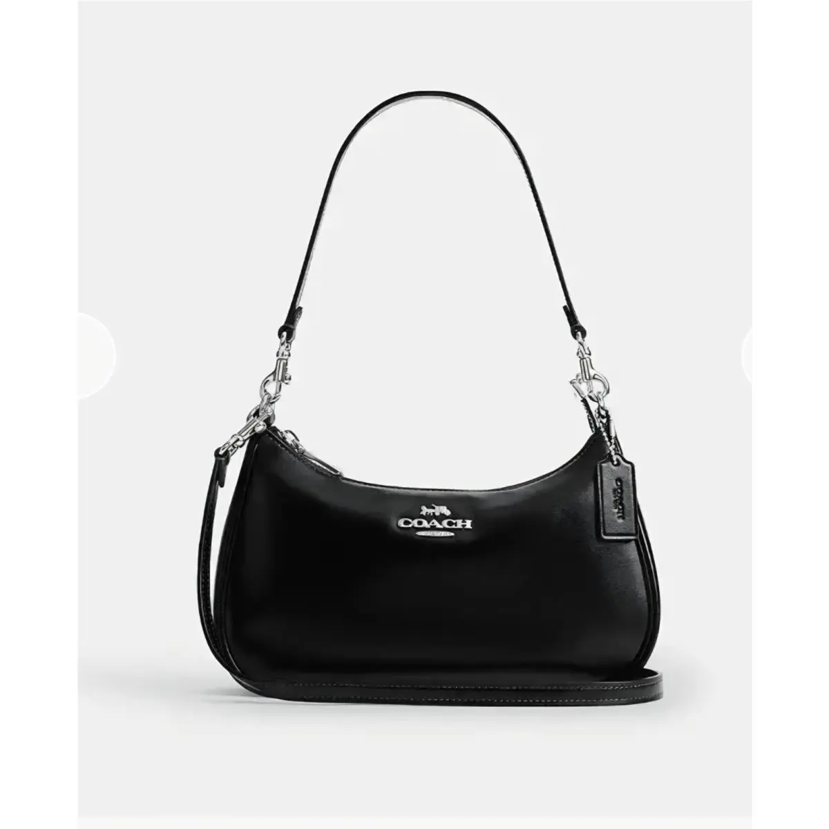 Soft Teri Shoulder Bag Handbag Black Smooth Leather CFQ12 by Coach