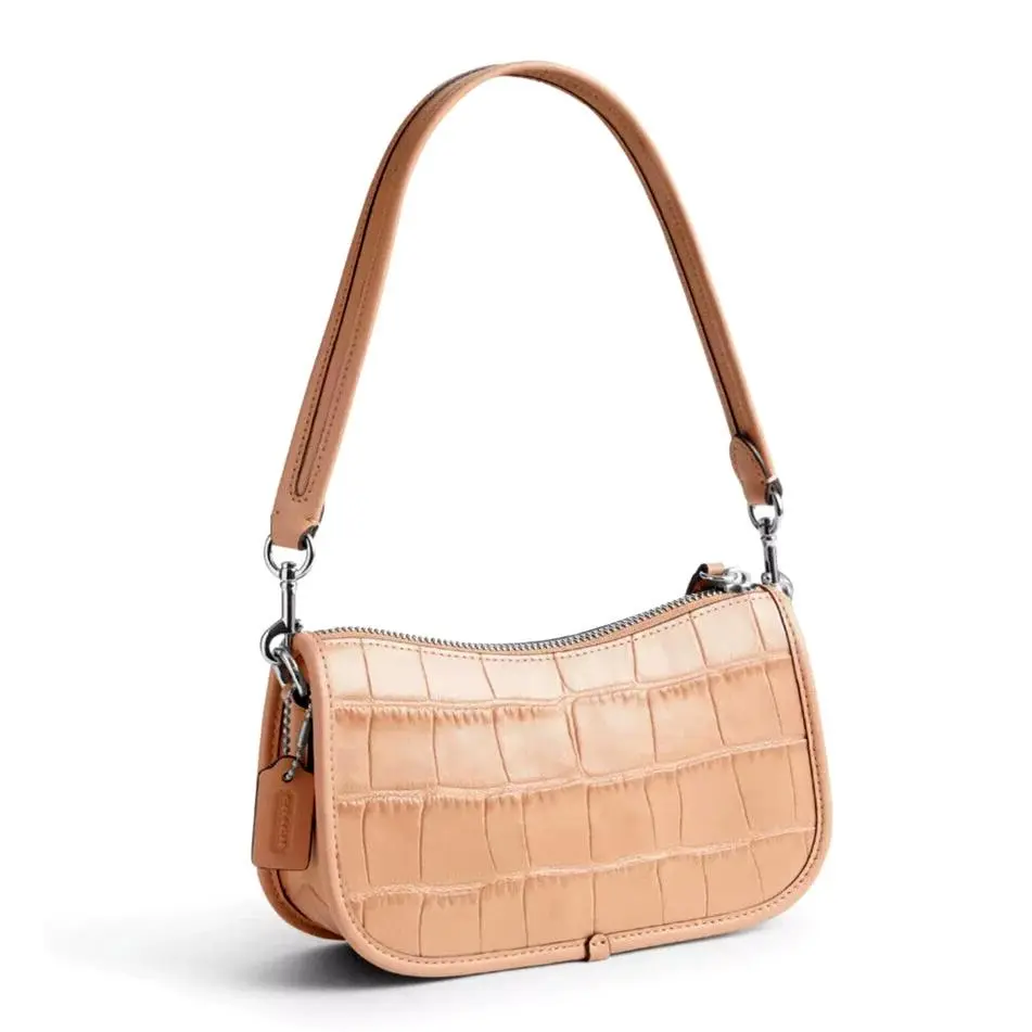 CP024 Swinger Bag 20 Croc Embossed Leather Ivory by Coach