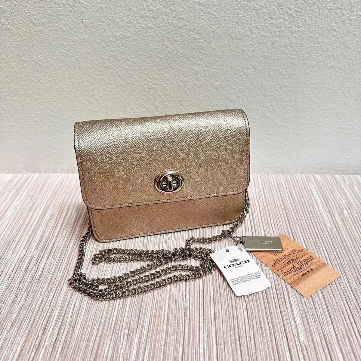 Bowery Crossbody 22857 in Platinum Leather and Silver Hardware by Coach