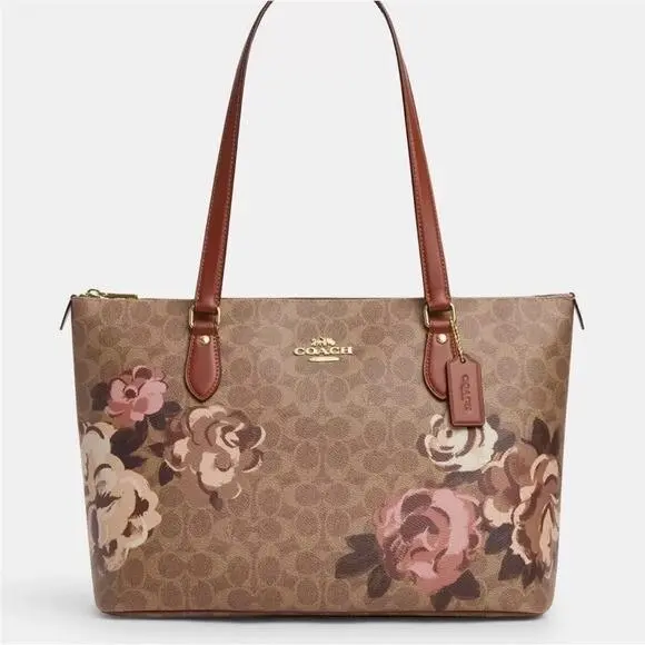 Floral Brown Tote Bag by Coach