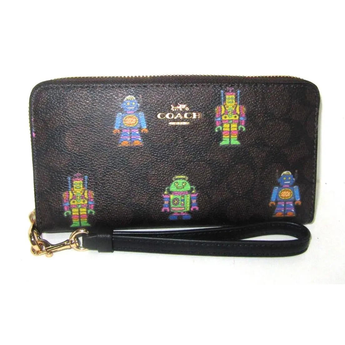 CW486 Wallet Long Robot Print Walnut Brown Signature by Coach