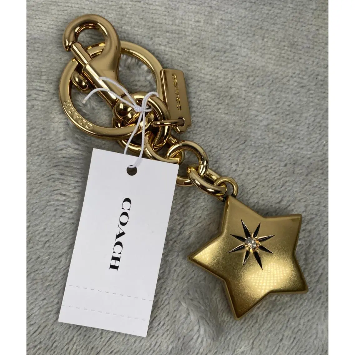 Star Bag Charm Keychain Fob Jeweled - Gold Tone by Coach