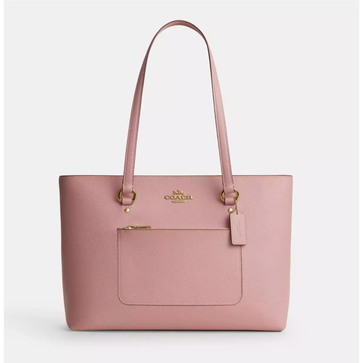 CCD71 Station Crossgrain Leather Tote Bag in Carnation by Coach
