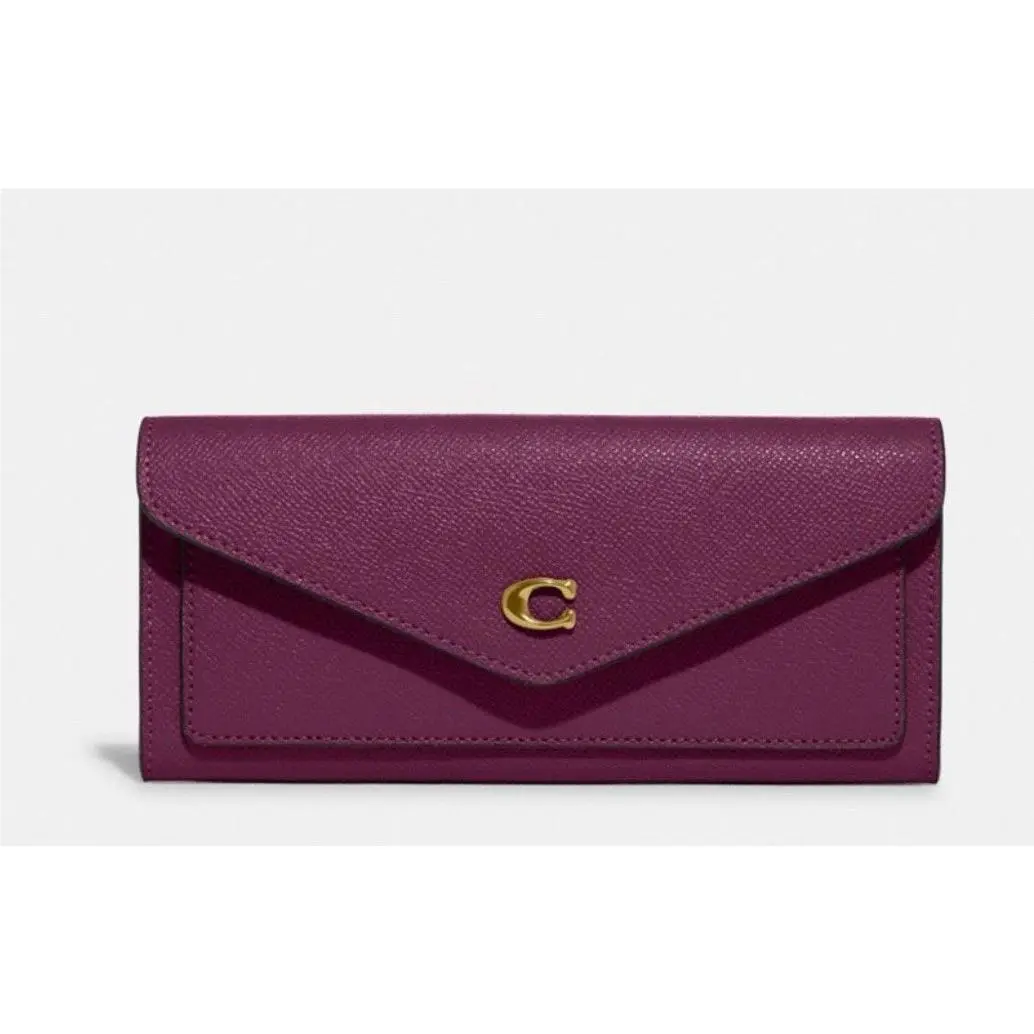 Wyn Leather Retail Wallet Deep Berry by Coach