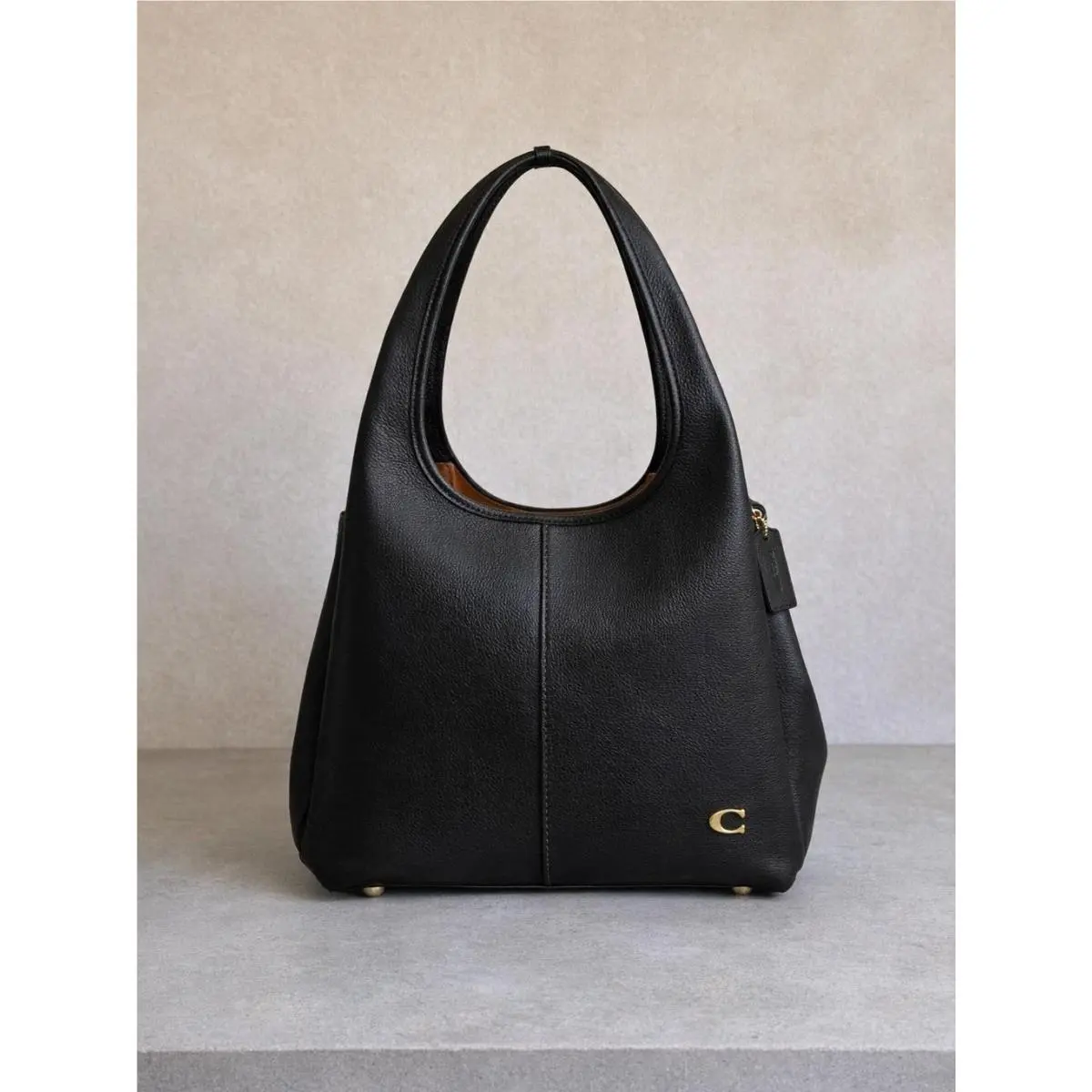 Women’s Lana Large Leather Shoulder Bag - Brass/black by Coach