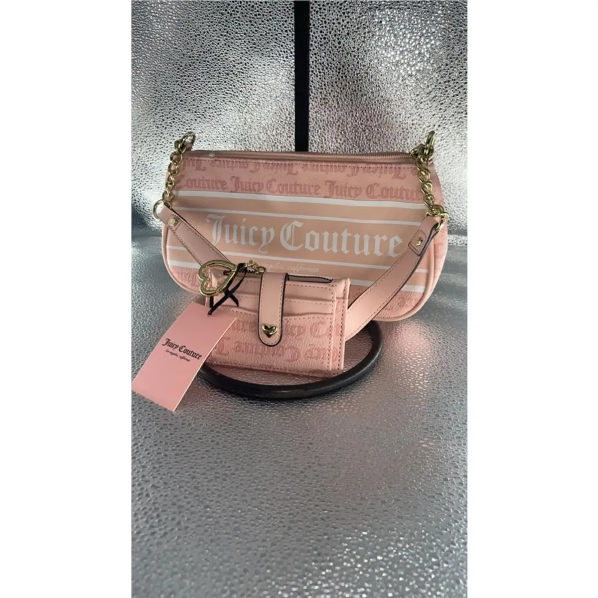 Women`s  Shoulder Bag Wallet Pink White by Juicy Couture