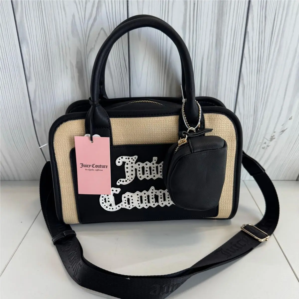 - Soft Serve Purse Satchel W/pink Coin Bag Natural/liquorice by Juicy Couture