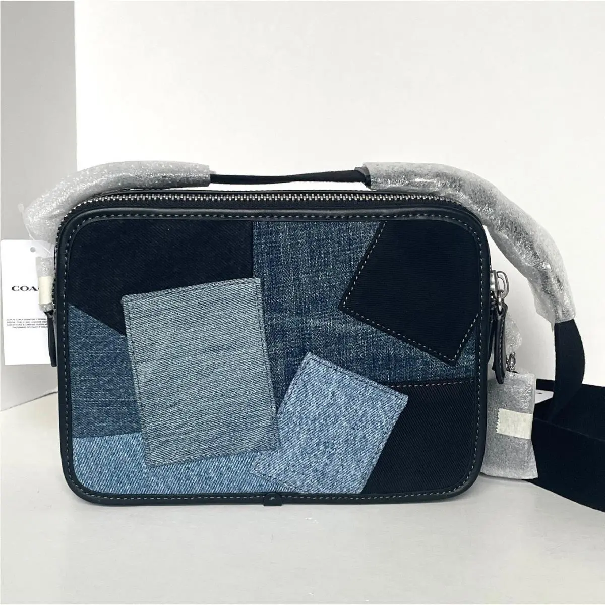 Charter Crossbody 24 Denim Patchwork CAJ95 Blue Leather Shoulder Bag by Coach