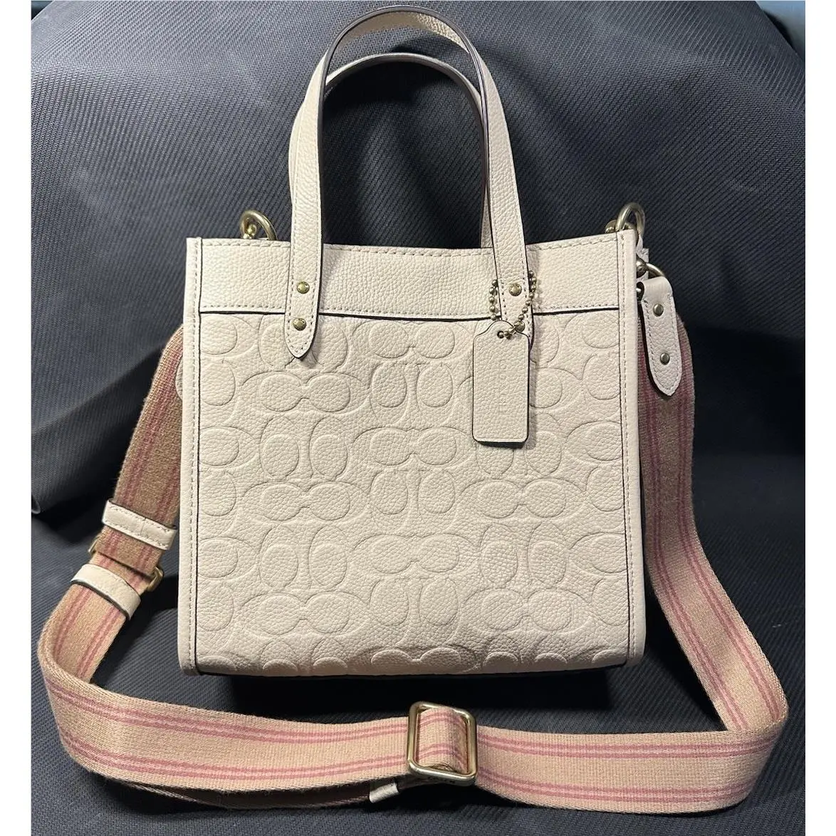 Field Tote 22 In Signature Leather C4829 Ivory by Coach