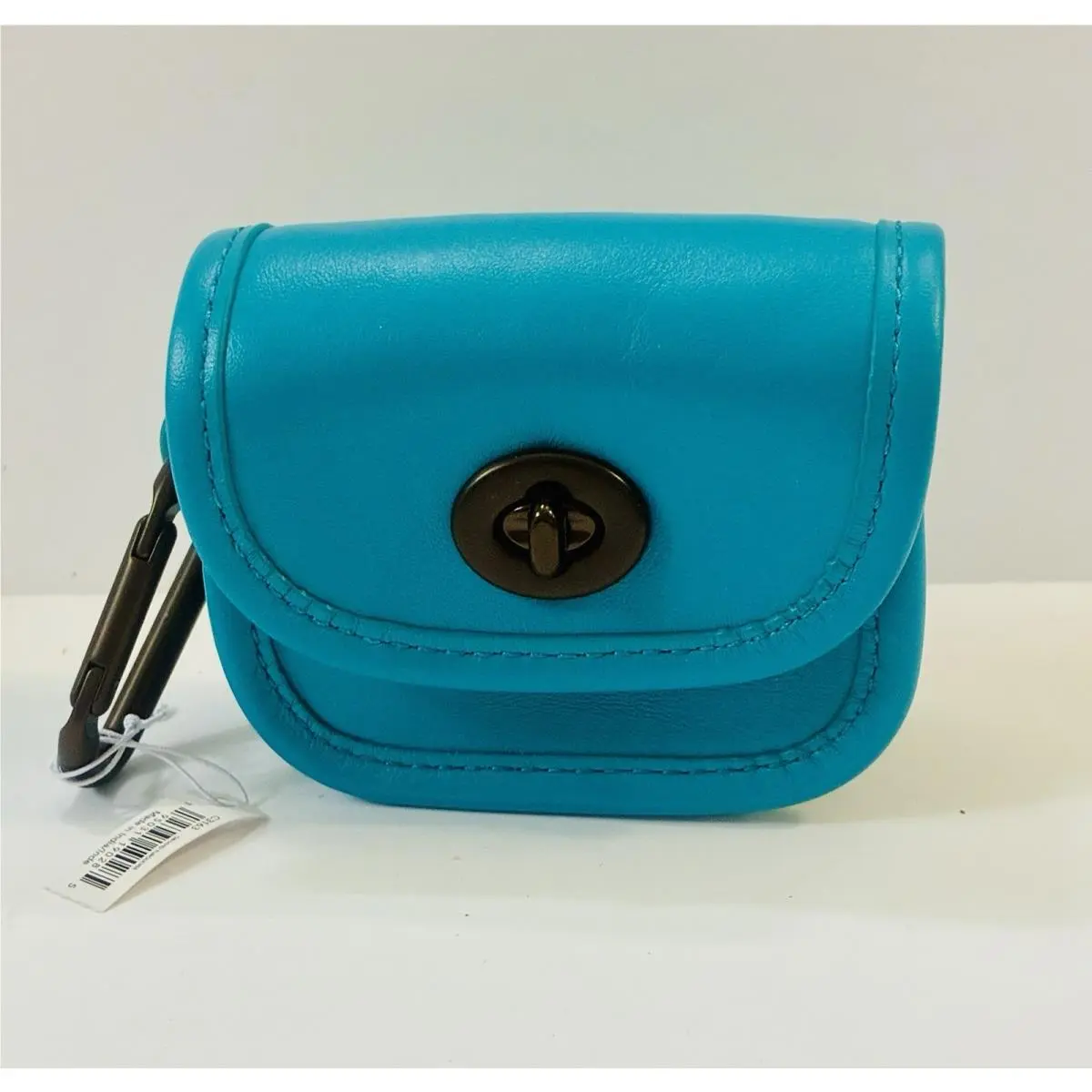 Heritage Turnlock Blue/turquoise Bag Charm / Mini Card Case C3163 by Coach