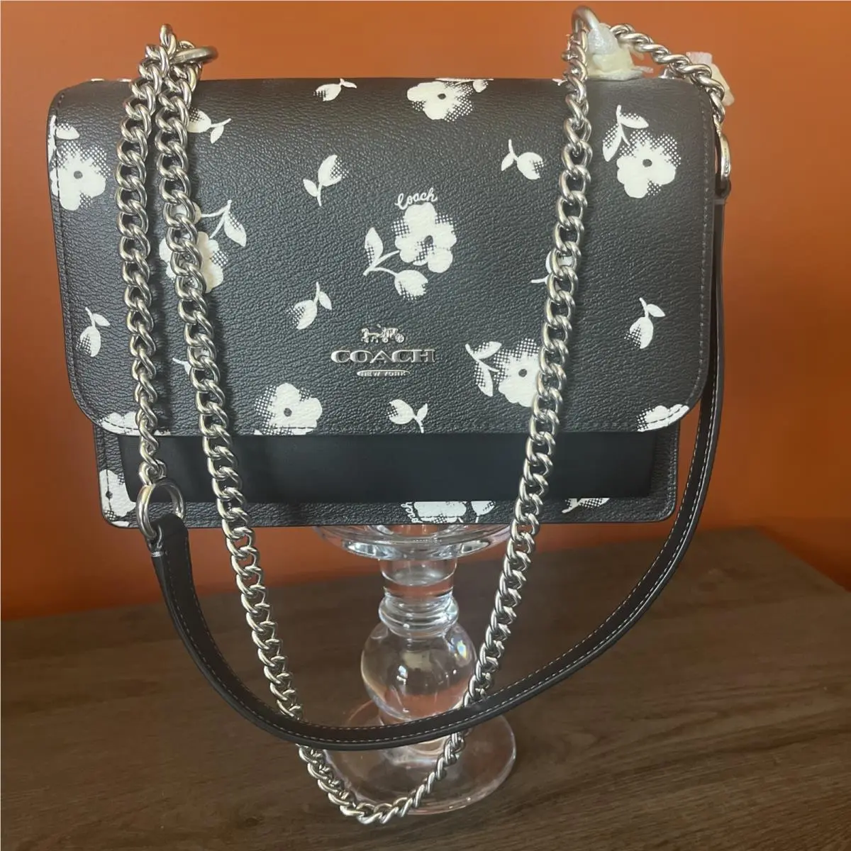Klare Crossbody In Pebble Leather with Floral Print Style No.cp 090 by Coach