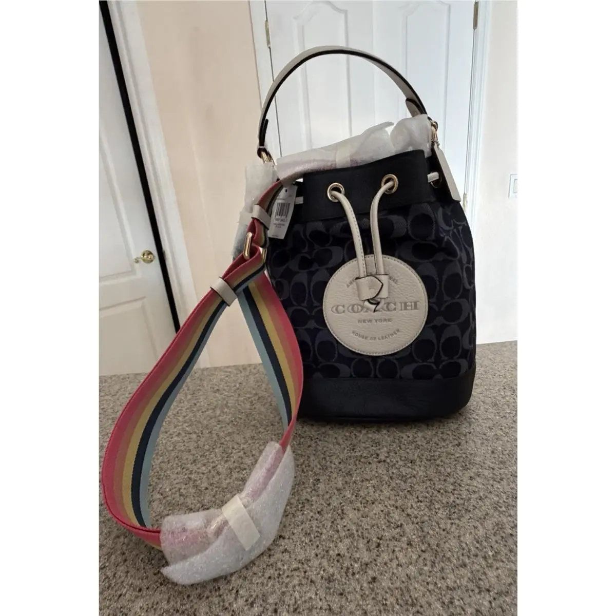 Dempsey Drawstring Bucket Bag In Signature Denim C4101 by Coach