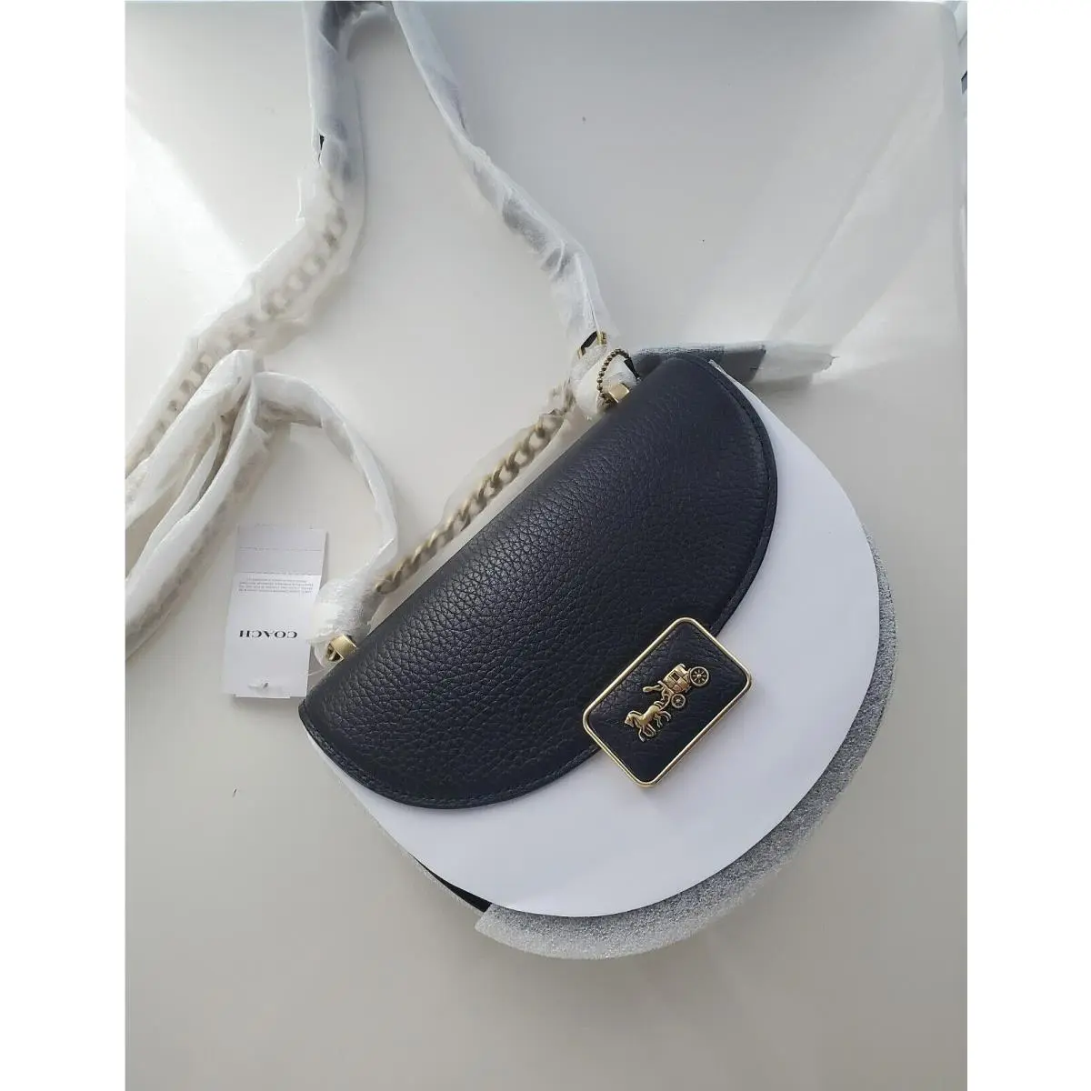 C3463 Alie Crossbody Saddle Bag Black by Coach