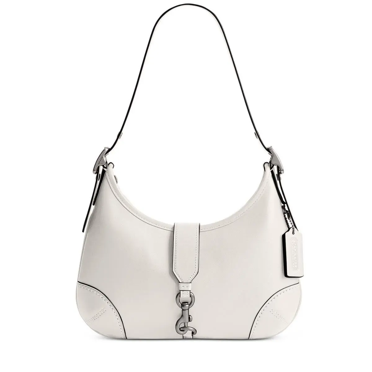 Hamptons Small Leather Hobo Bag Silver/chalk by Coach