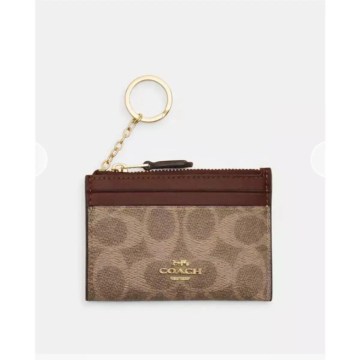 Mini Skinny ID Case Signature Wallet CW870 Tan Brown Card Case by Coach