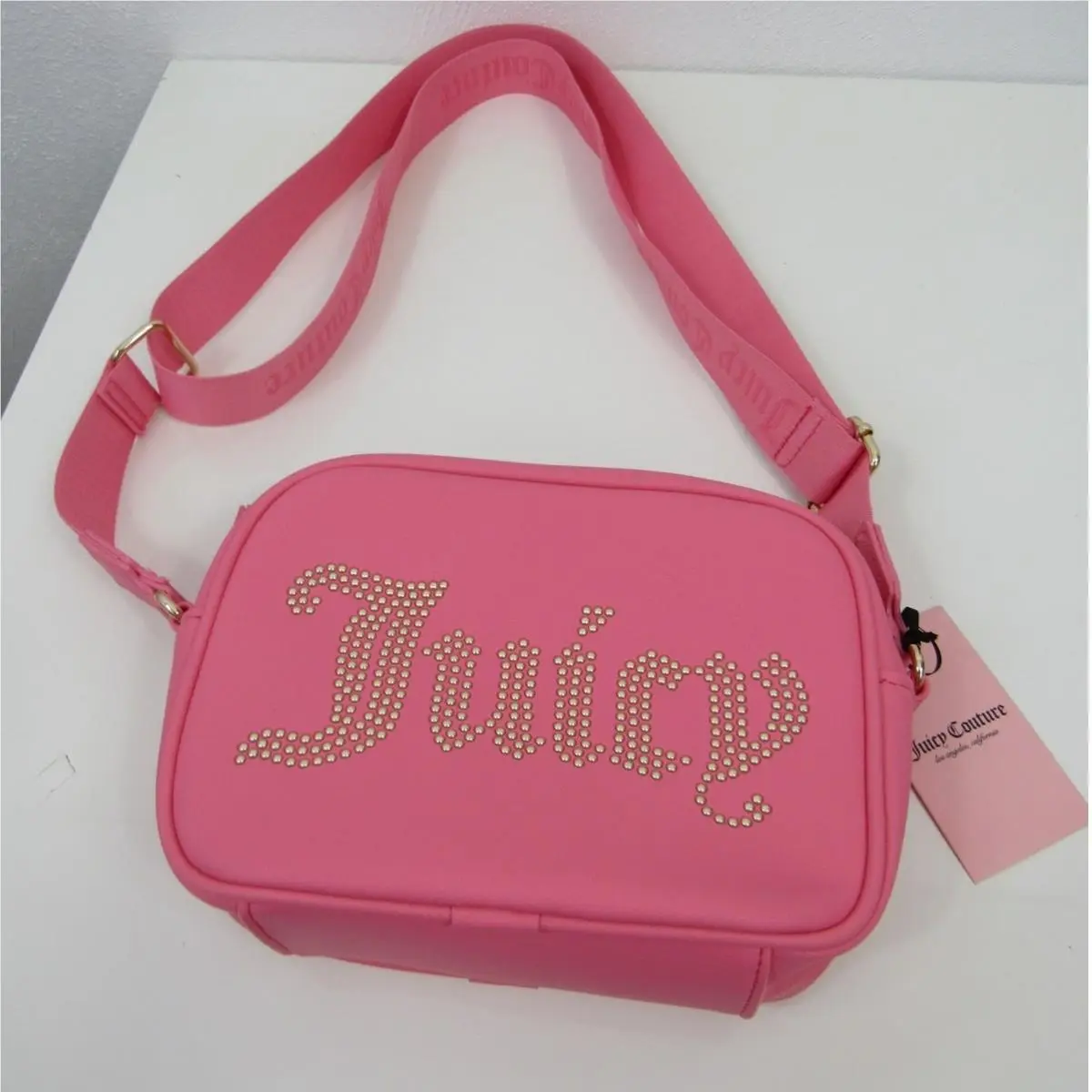 Obsession Camera Crossbody Pink Lemonade Beaded Logo by Juicy Couture