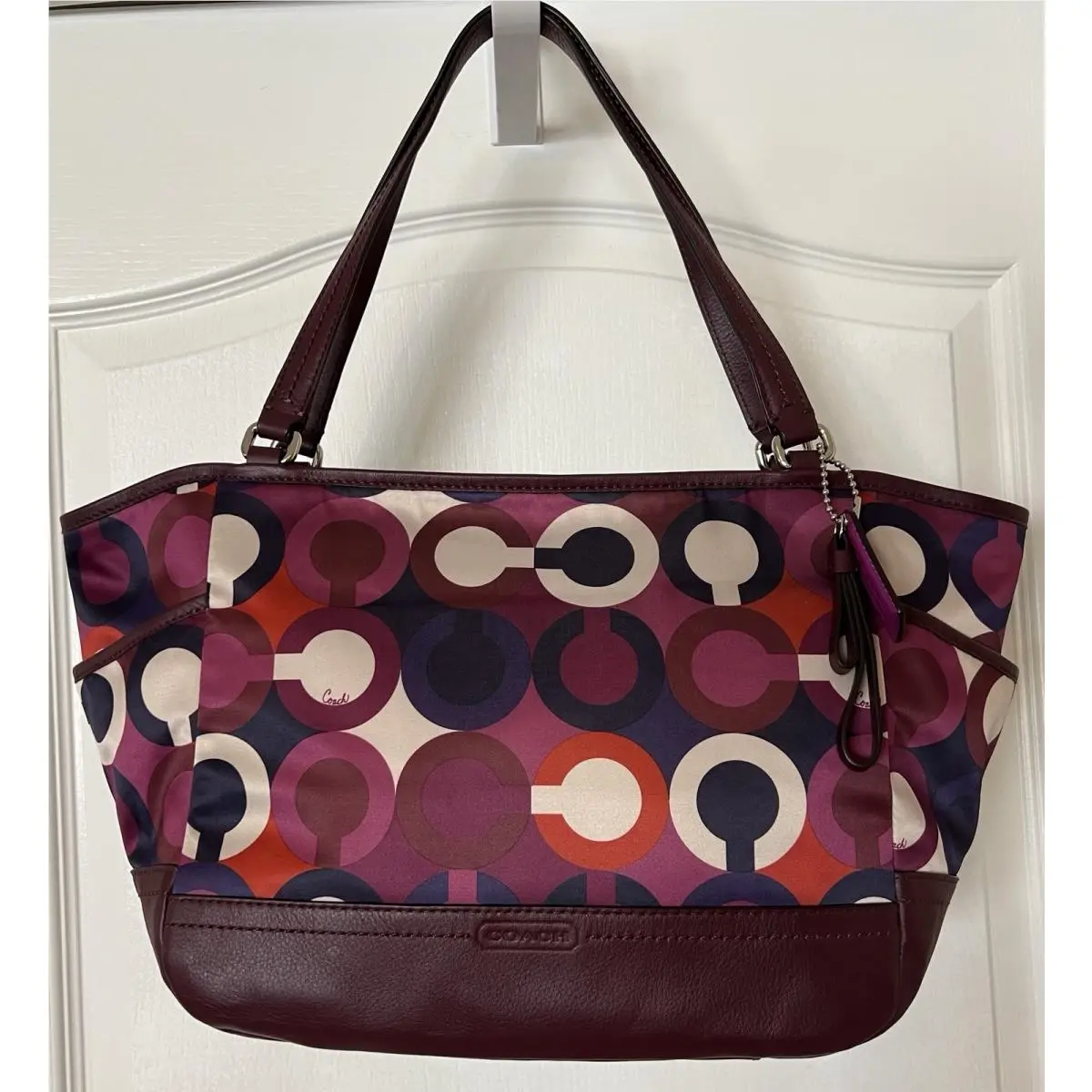 Park 26843 Op Art Scarf Print Shoulder Bag by Coach